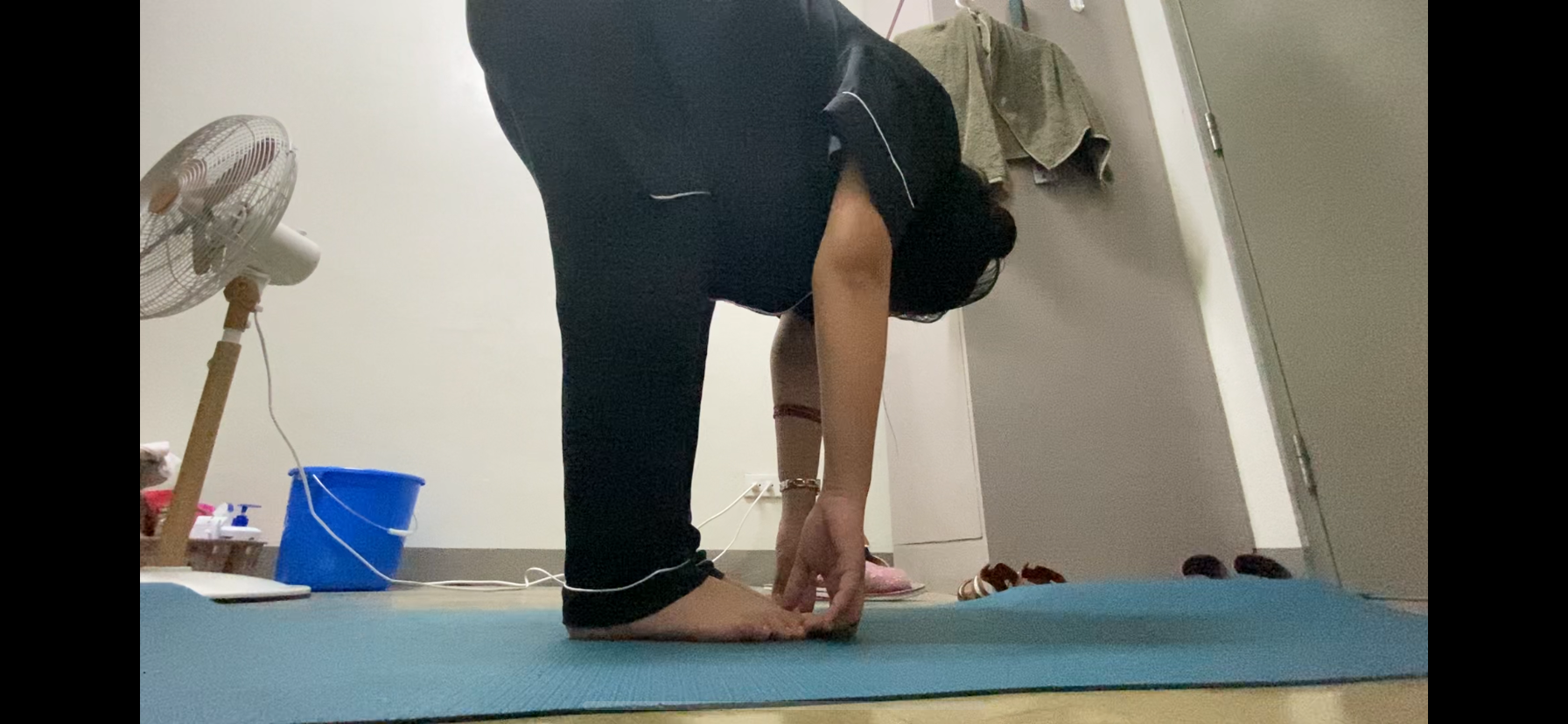 Angel doing Vinaysa Pose 1