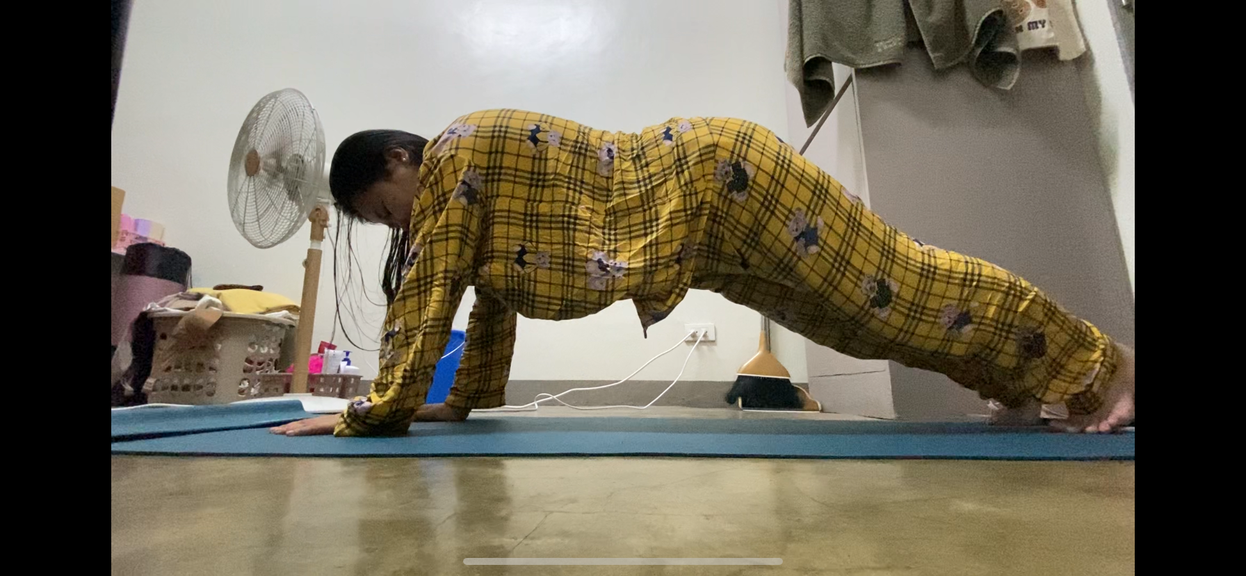Angel doing Vinaysa Pose 1