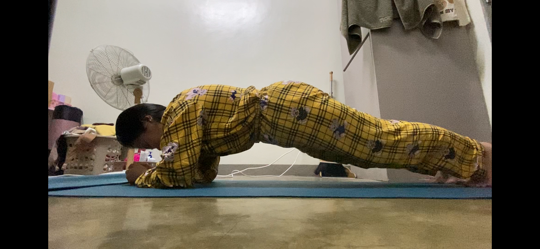 Angel doing Vinaysa Pose 1